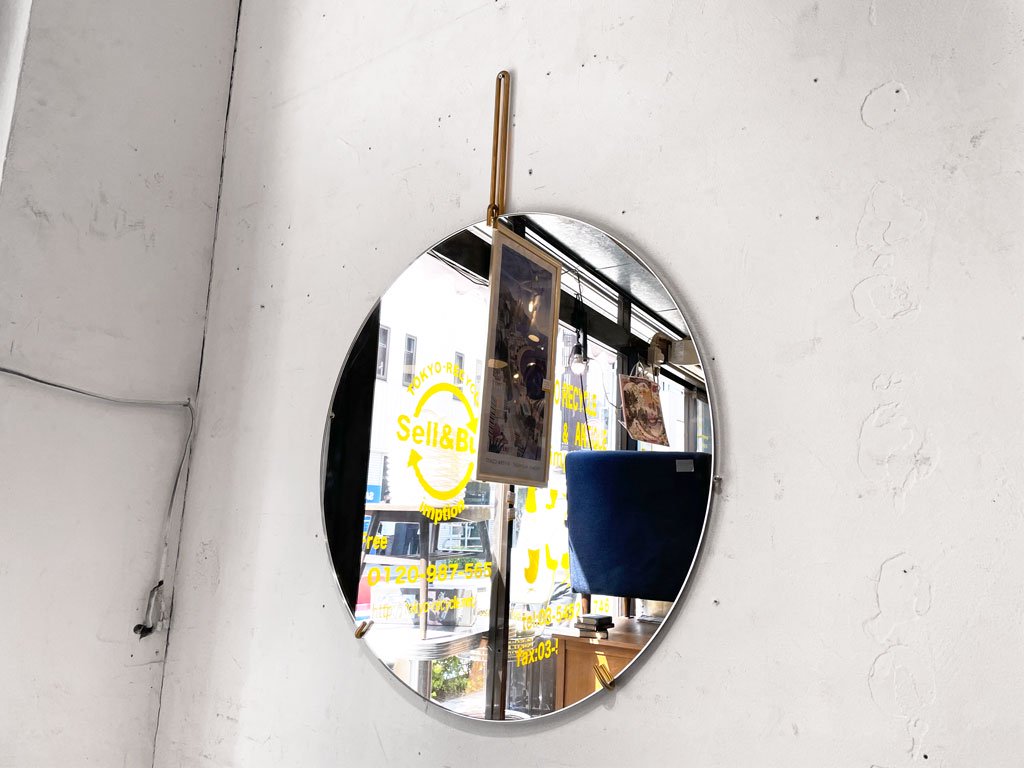 ムーベ MOEBE ウォールミラー ブラス 真鍮フレーム Wall mirror brass 直径70ｃｍ 壁掛け鏡 ウォールインテリア 元箱付  未使用品 ☆ TOKYO RECYCLE imption 東京・世田谷のリサイクルショップ デザイナーズ・北欧家具の販売・買取