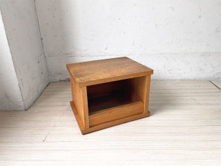 古い木味の踏み台 ディスプレイボックス ビンテージ 木味 ボックスシェルフ レトロ 木箱 ★