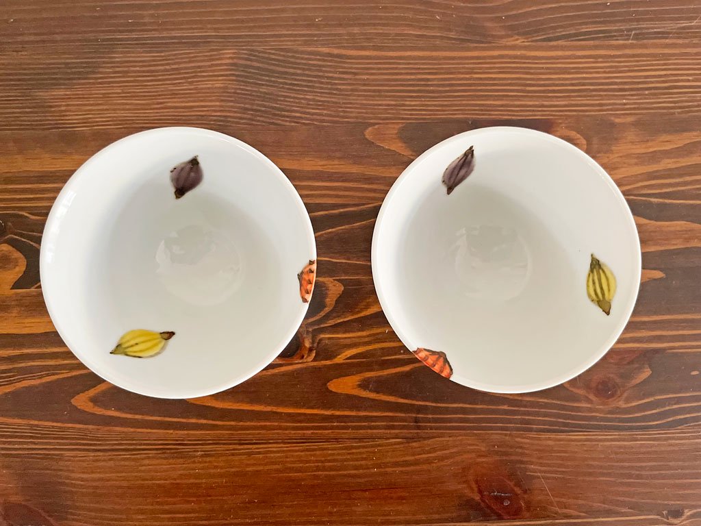 九谷焼 徳永遊心 色絵種子模様 飯碗 ごはん茶碗  2点セット 和食器 ● 