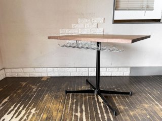 グリニッチ greeniche カフェテーブル Cafe Table 900×700 ウォールナット材 Xレッグ ブラック 北欧スタイル 定価￥77,000- ◎