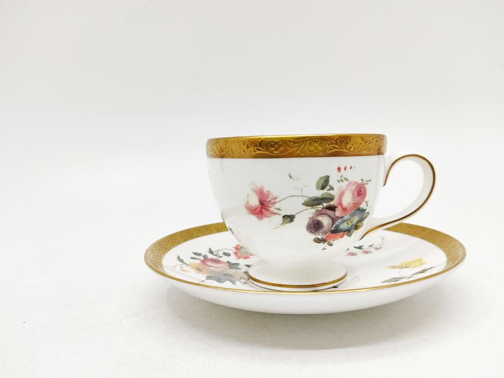 ウェッジウッド ゴールド フラワー ブルー ネックレス WEDGWOOD 陶器