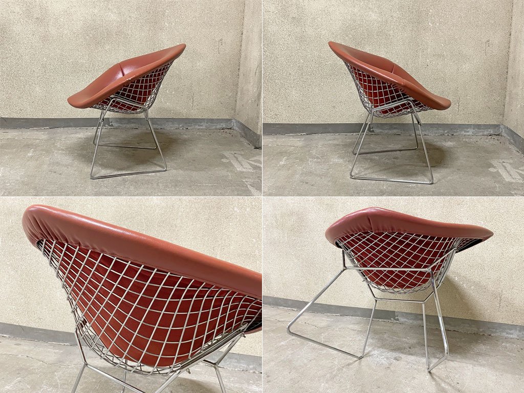 Υ Knoll ɥ Diamond Chair ե륫С PVC쥶 ֥饦 ϥ꡼ ٥ȥ ߥåɥ꡼ 