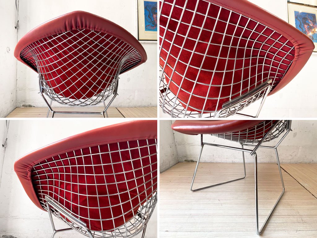 Υ Knoll ɥ Diamond Chair ե륫С PVC쥶 ֥饦 ϥ꡼ ٥ȥ ߥåɥ꡼ 