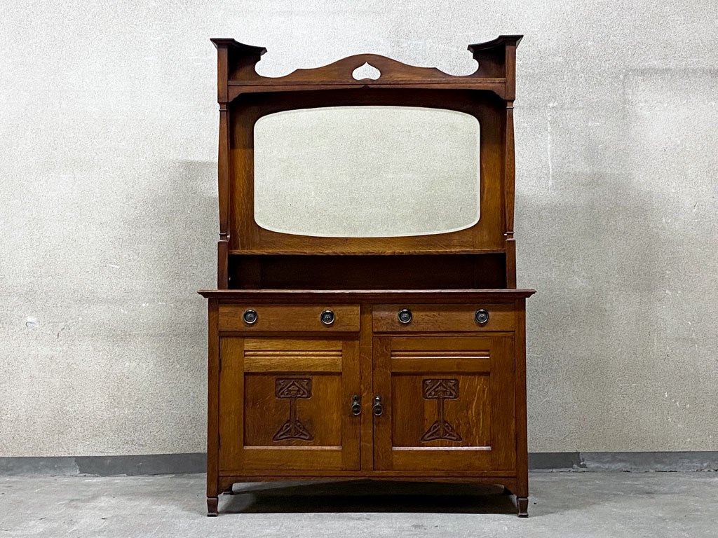 UKӥơ  ߥ顼Хå ɥܡ ӥͥå Oak Mirror back Sideboard cabinet ꥹӥơ ѹ ȶ ƥ 
