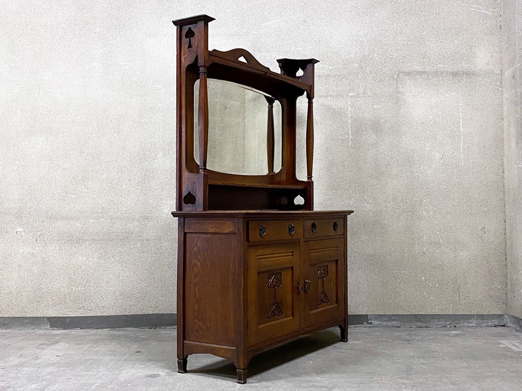 UKӥơ  ߥ顼Хå ɥܡ ӥͥå Oak Mirror back Sideboard cabinet ꥹӥơ ѹ ȶ ƥ 
