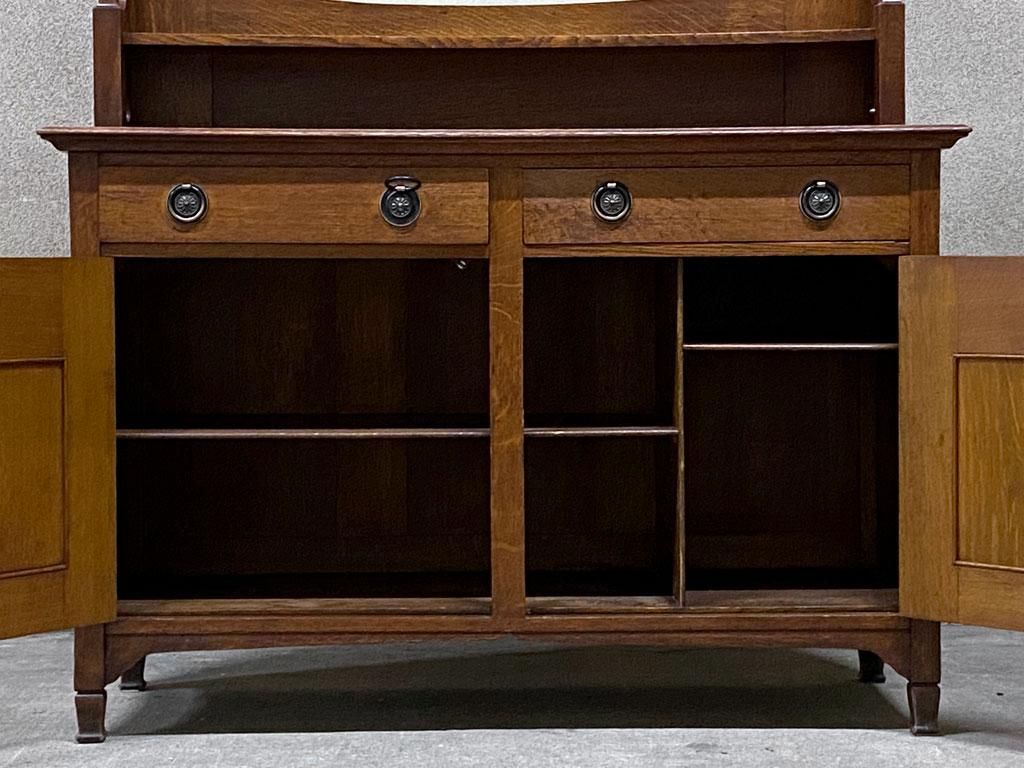 UKビンテージ オーク材 ミラーバック サイドボード キャビネット Oak Mirror back Sideboard cabinet イギリスビンテージ 英国 家具 ロイズアンティークス購入 〓, - TOKYO RECYCLE imption | 東京・世田谷のリサイクルショップ