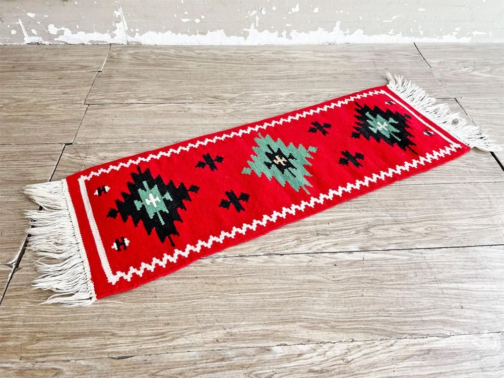 USビンテージ Vintage ナバホ ラグ Navajo Rug 30×82cm ウール 