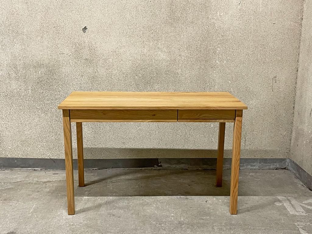 無印良品 無垢材デスク（引出付）・オーク材幅110×奥行55×高さ