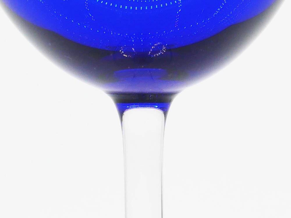 バカラ Baccarat パーフェクション PERFECTION ワイングラス ブルー クリスタルガラス フランス 美品 ●