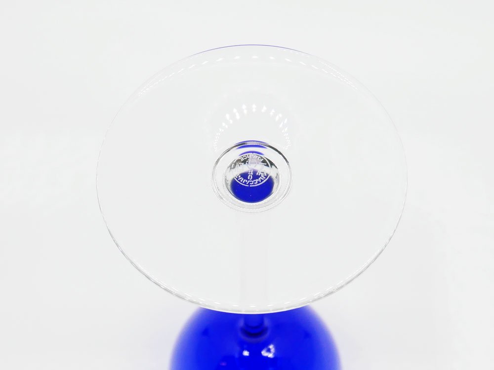バカラ Baccarat パーフェクション PERFECTION ワイングラス ブルー クリスタルガラス フランス 美品 ●