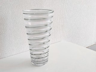 コスタボダ kosta boda ガラス フラワーベース 花瓶 グンネル・サーリン Gunnel Sahlin スパイラル H29cm 北欧 スウェーデン ●