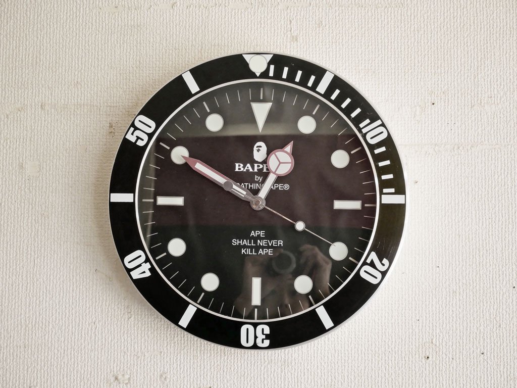 アベイシングエイプ　カラーカモ　ブラック　壁掛時計インテリア時計