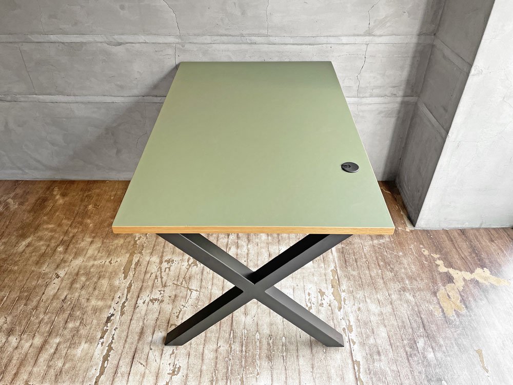 ʤǤ KANADEMONO ơ֥ THE TABLE Υꥦ Olive  X Black Steel  󥰥ơ֥ ǥ \75,900- 