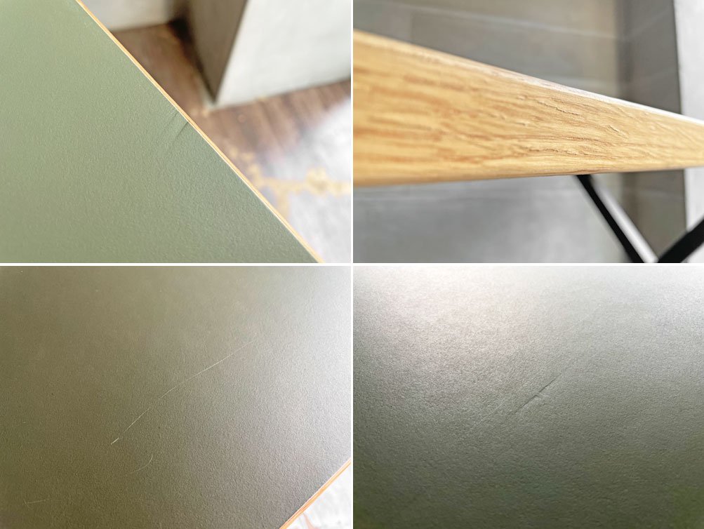 かなでもの KANADEMONO ザ・テーブル THE TABLE リノリウム Olive × X