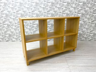 無印良品 MUJI オープンシェルフ 木製ラック 2段3列 タモ材 本棚 飾り棚 ナチュラル シンプルデザイン ●