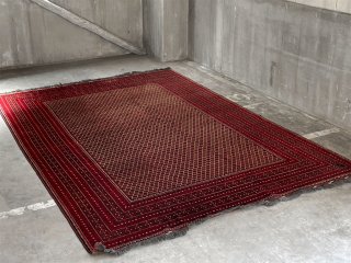 ビンテージ トライバルラグ バルーチ レッド ギュル トルクメン アフガン オールドラグ カーペット 絨毯 370×253ｃｍ 〓