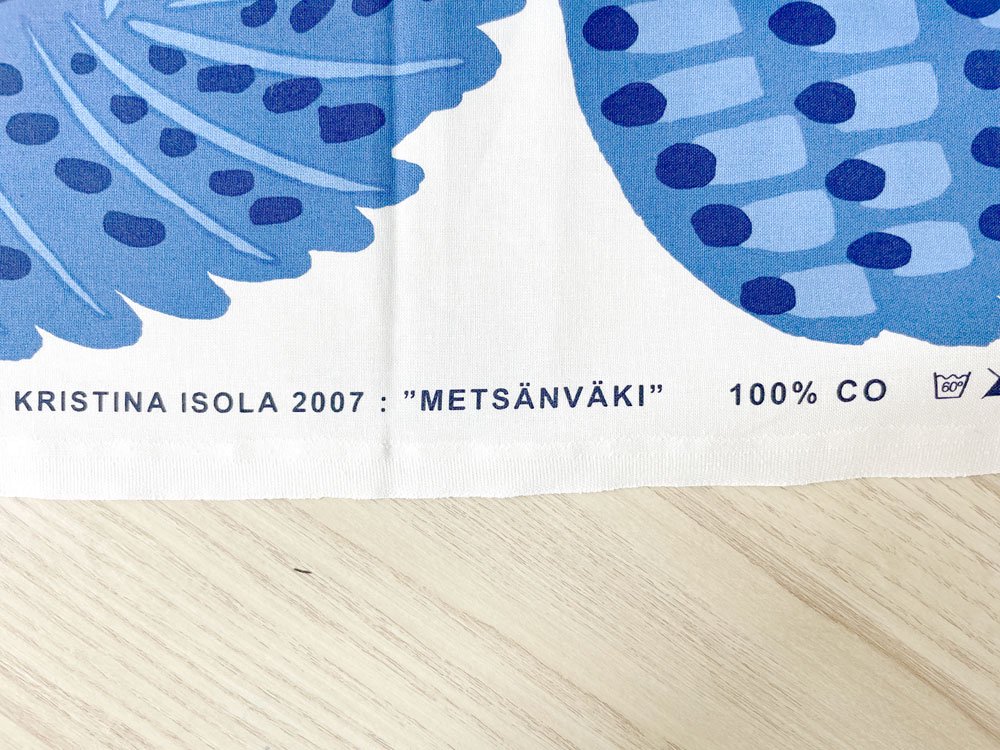 マリメッコ marimekko メトサンヴァキ Metsanvaki ブルー クリスティーナ・イソラ デザイン 144×204cm 生地 ファブリック 希少 フィンランド A ●