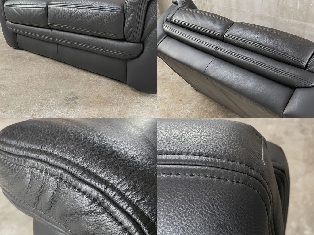 フクラ HUKLA レザーアプホルスター ロングライフレザー Long Life Leather 2シーターソファ イタリアンモダンデザイン 美品 〓
