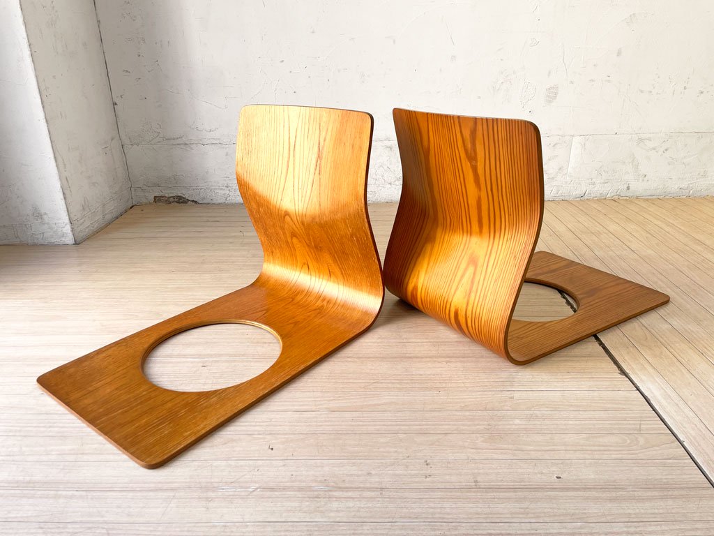 カラーブラウン天童木工 TENDO 座椅子 2脚 ローチェア 和モダン - 座椅子