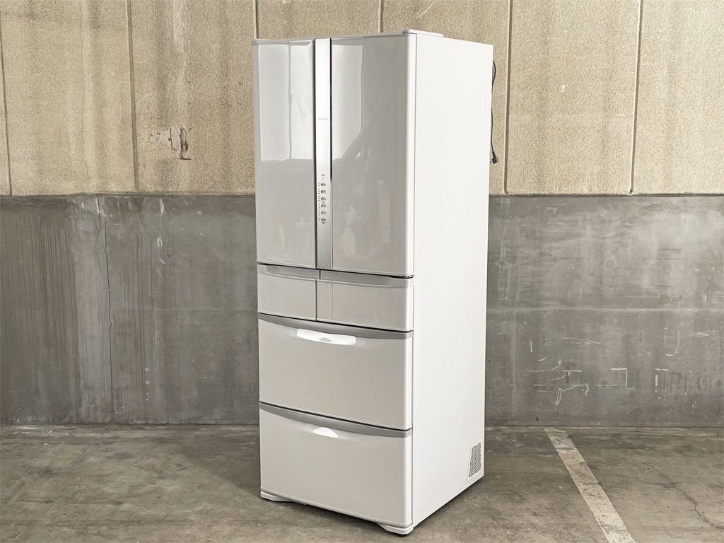 日立 HITACHI 505L フレンチドア 6ドア 冷蔵庫 R-F51M3-W 2018年製 
