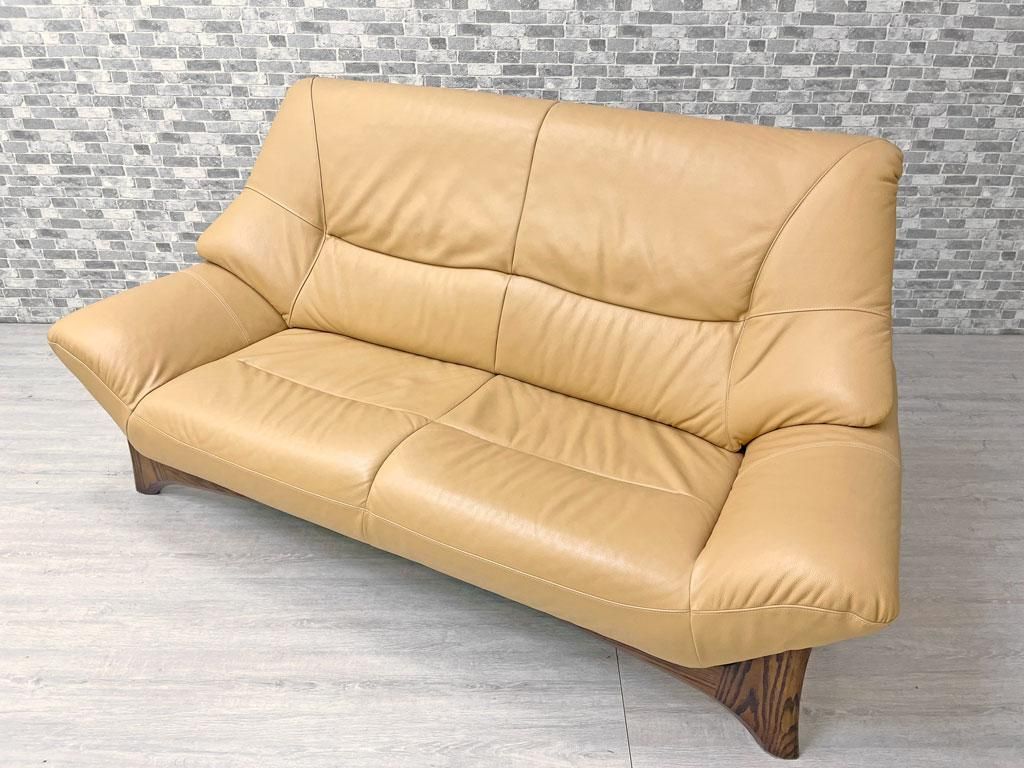 イーストウッド　2人掛けソファ　EASTWOOD◆北名古屋発◆ T825) EASTWOOD 2人掛けソファ 合皮 ハイバック ナチュラル 2P 2