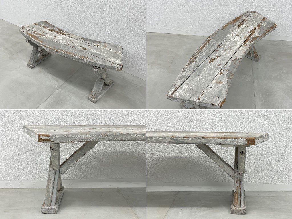 ե󥹥ӥơ ӡå ڥƥå ٥ French vintage painted bench ġ  ץ ź 