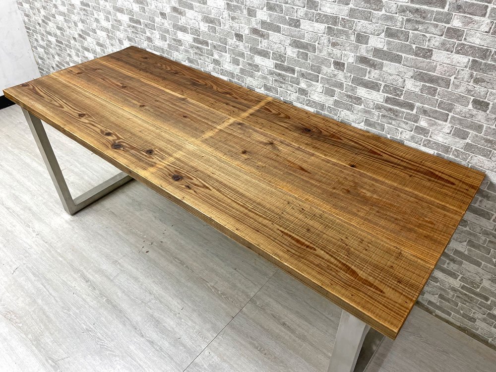 かなでもの KANADEMONO ザ・テーブル THE TABLE 杉無垢材 スチール脚 W180 インダストリアル ビンテージスタイル ● 