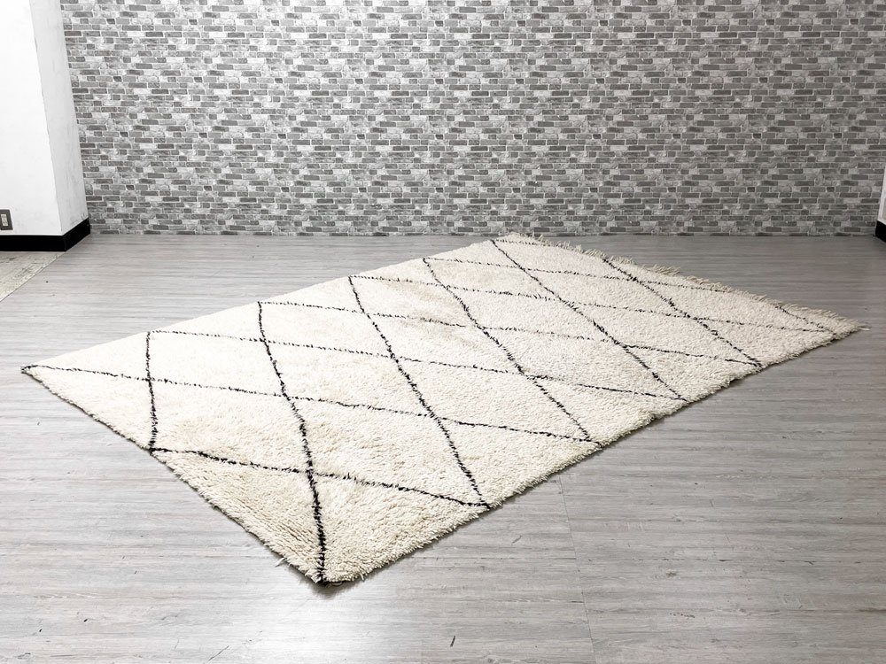 ベニワレン Beni Ouarain ラグ 絨毯 307×215cm 大判 大型 ホワイト