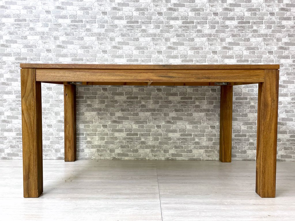 アジアン家具 チーク無垢材 ダイニングテーブル ワークテーブル W140cm ビンテージスタイル インドネシア製 ● 