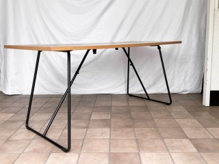 無印良品 MUJI 折りたたみテーブル ダイニングテーブル オーク材 × スチール脚 W160cm フォールディング ナチュラル シンプルデザイン 定価￥29,900- ◇
