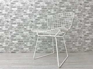 ノル Knoll 420 サイドチェア 420 Side chair ワイヤーチェア ホワイト ハリー・ベルトイア ミッドセンチュリー 名作椅子 ビンテージ ● 