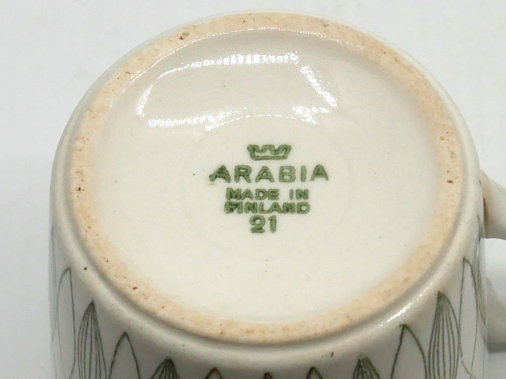 アラビア ARABIA ヴォッコ Vuokko カップ＆ソーサー ライヤウオシッキネン Raija Uosikkinen 1960年代 ビンテージ 北欧食器 C ● 