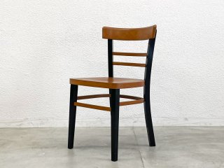 ビンテージ Vintage カフェチェア Cafe chair ビストロチェアモチーフ ダイニングチェア ナチュラル × ブラックペイント ヨーロピアンビンテージ 〓