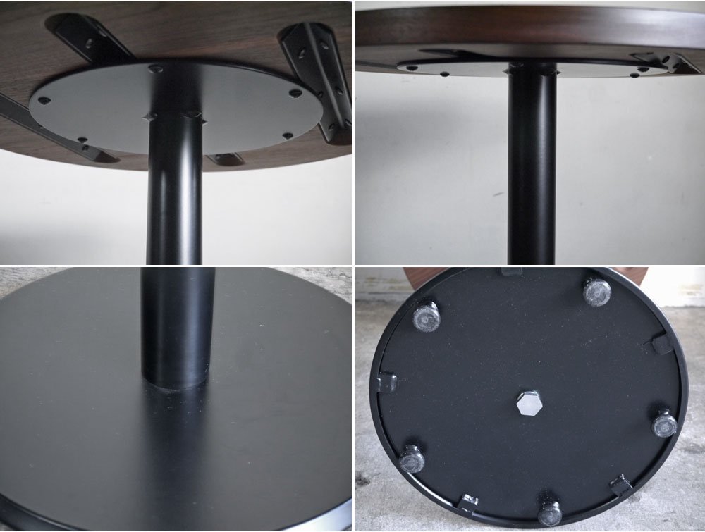 ヤクモ家具製作所 ウォールナット無垢材 カフェテーブル サイドテーブル ラウンド Φ50cm ■