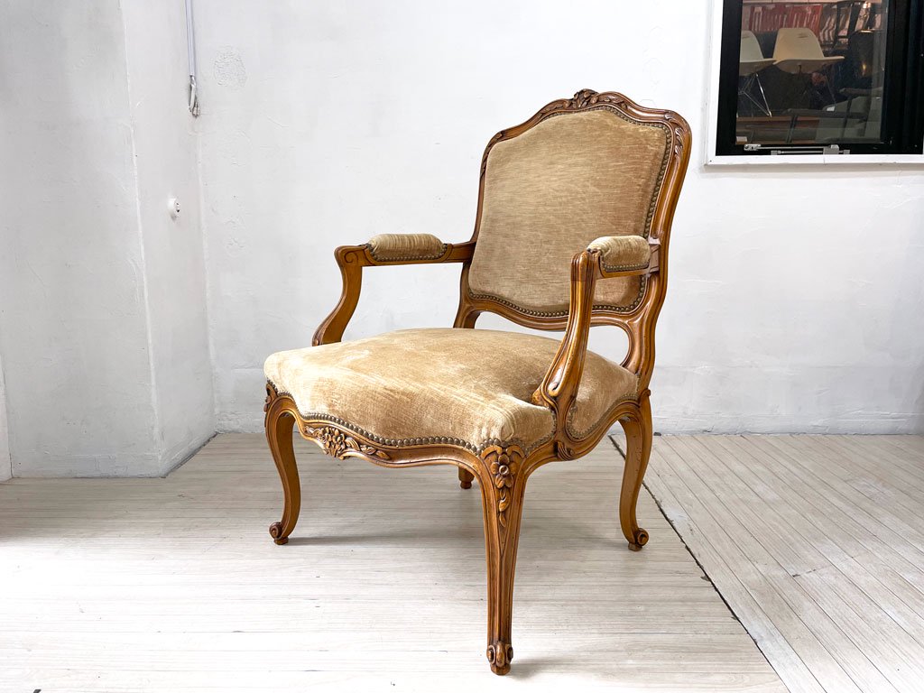 アンティーク ルイ15世スタイルのアームチェア - 椅子/チェア