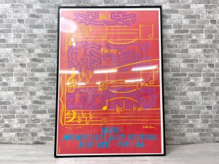 キース・ヘリング × アンディウォーホル Montreux Jazz Festival 1986 ポスター アート ポップ ストリートアート シルクスクリーン ビンテージ ● 