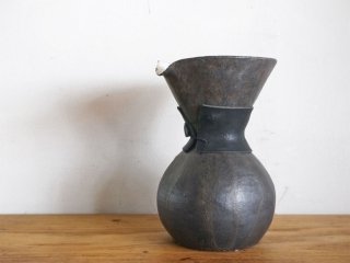 キタイリカ rika kitai コーヒーメーカー 陶器 革持ち手 現代作家 ■