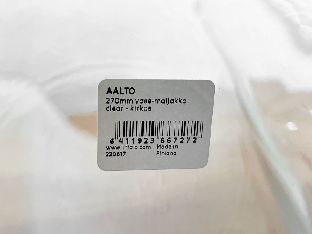 イッタラ iittala アルヴァ・アアルト Alvar Aalto コレクション ベース 270mm クリア 箱付き 美品 B ◇