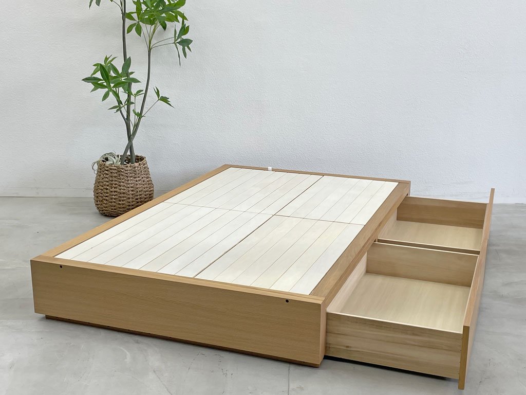 無印良品 MUJI シンプル収納ベッド シングルサイズ オーク材 - ベッド