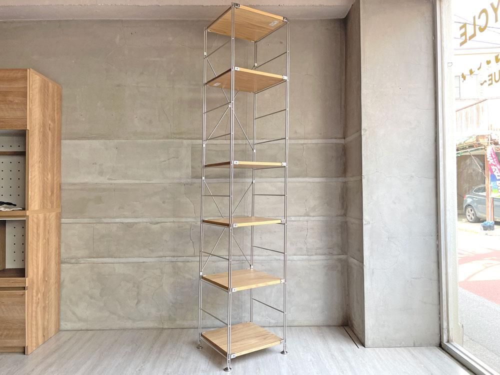 ゆりん☆無印 ステンレスユニットシェルフ・タモ材棚セット・棚板6枚