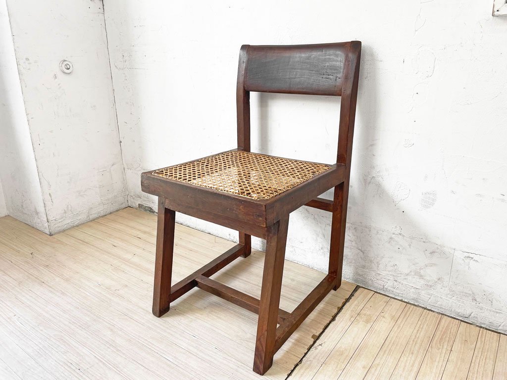 ピエールジャンヌレ Pierre Jeanneret ボックスチェア Small Box Chair チーク無垢材 1950〜60年代 チャンディーガル ビンテージ 希少 ★