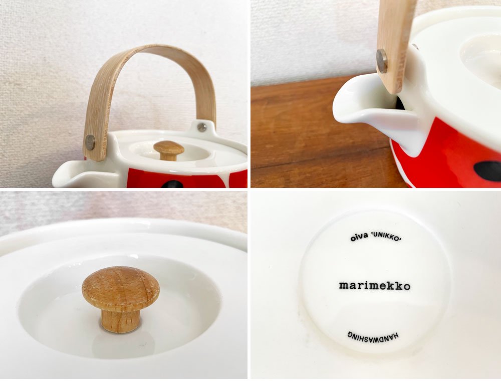 マリメッコ marimekko ウニッコ Unikko ティーポット ホワイト