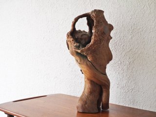 ジャパンビンテージ Japan vintage 木製 オブジェ ｗooden sculpture フラワーベース 店舗什器 ◇ 