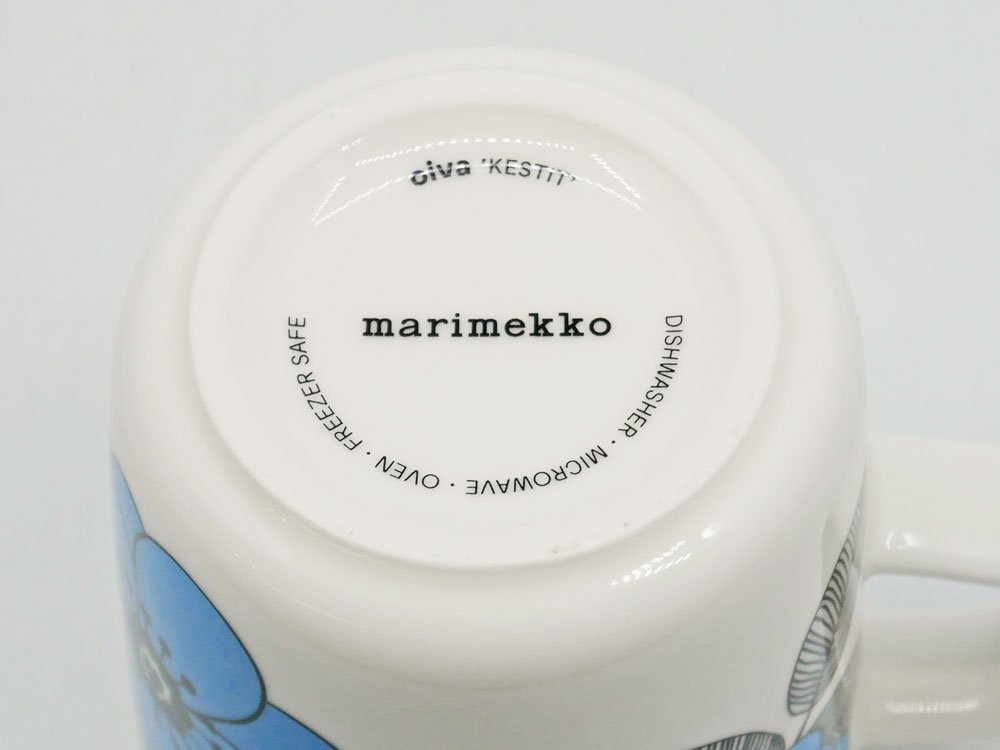 マリメッコ marimekko ケスティト KESTIT マグカップ ブルー マイヤ・ロウエカリ フィンランド 北欧食器 廃番 B ●