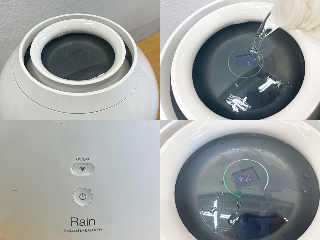 バルミューダ BALMUDA レイン Rain 気化式 加湿器 ERN-1000UA-WK Wi-Fi対応 2018年製 スマート デザイン家電 〓