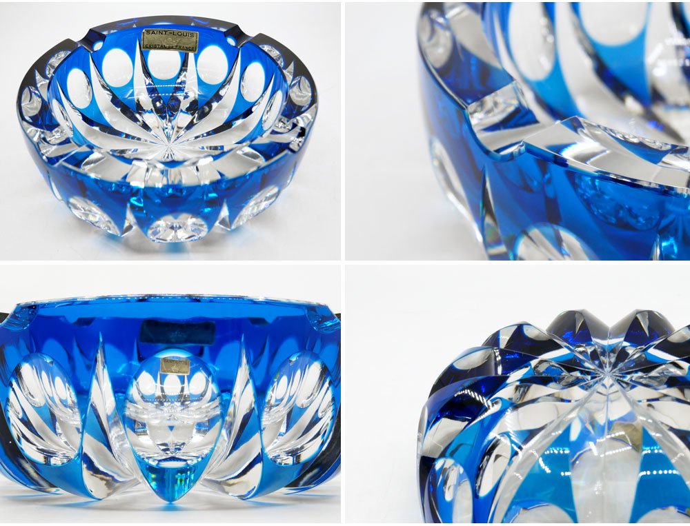 サンルイ Saint Louis アッシュトレイ 灰皿 クリスタルガラス カットグラス フランス ●