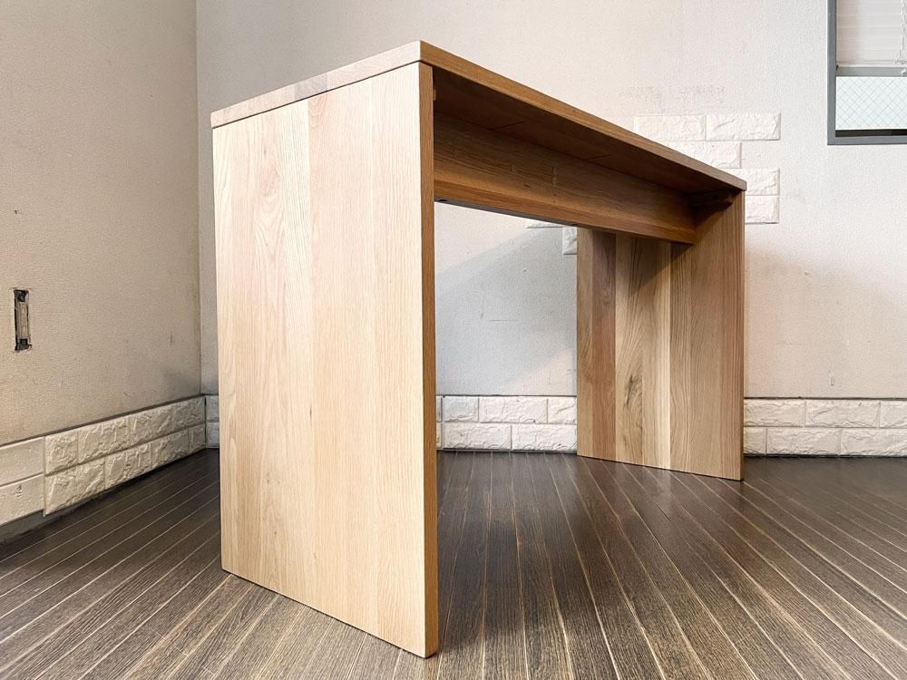 無印良品 MUJI オーク無垢材 コの字デスク コンソールテーブル W115cm