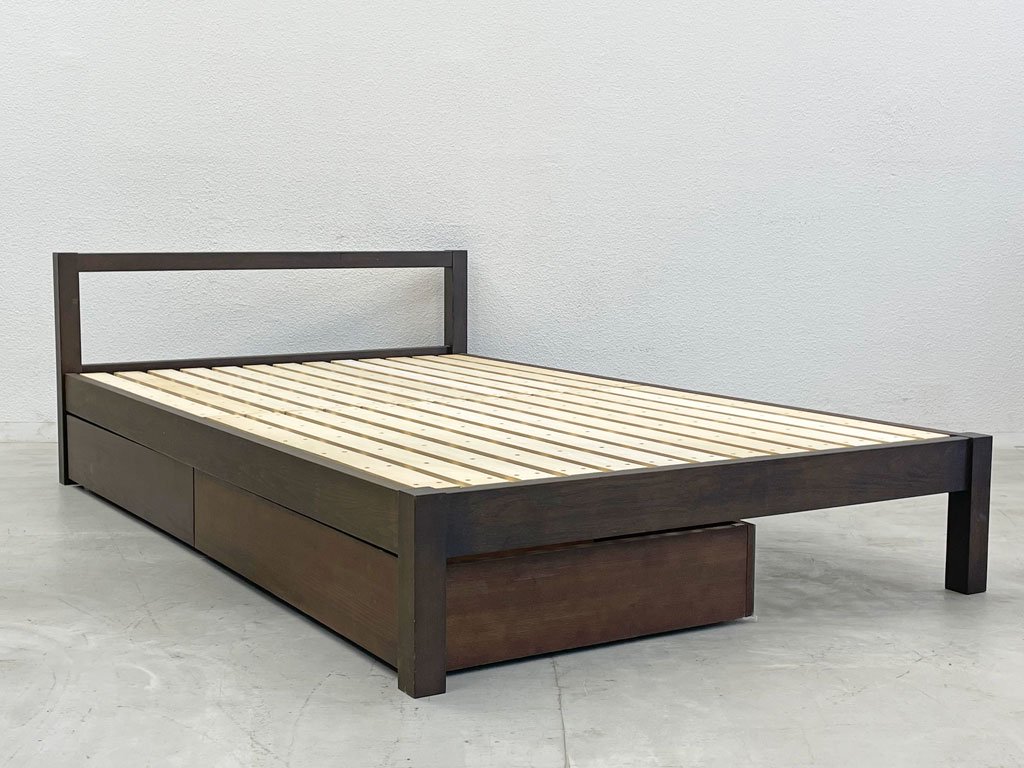 無印良品 MUJI 木製ベッドフレーム セミダブルサイズ タモ無垢材