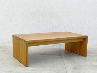 柏木工 KASHIWA リビングテーブル ローテーブル ベンチ 楢無垢材 オーク材 あられ組 幅105ｃｍ コの字型 飛騨の家具 〓