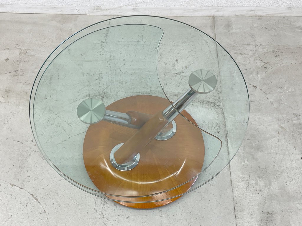 ロナルドシュミット Ronald Schmitt 可動式 ガラステーブル コーヒーテーブル サイドテーブル ドイツ モダンデザイン 〓
